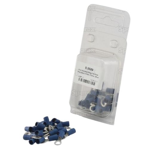 Pre Insulated Ring Terminal, Standard Grip, 5.3mm, Blue (1.5 - 2.5mm) (25 Pack)