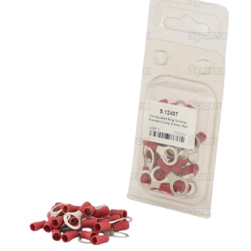 Pre Insulated Ring Terminal, Standard Grip, 8.4mm, Red (0.5 - 1.5mm) (25 Pack)