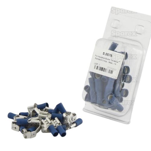 Pre Insulated Bullet Terminal, Standard Grip - Male, 5.0mm, Blue (1.5 - 2.5mm) (25 Pack)