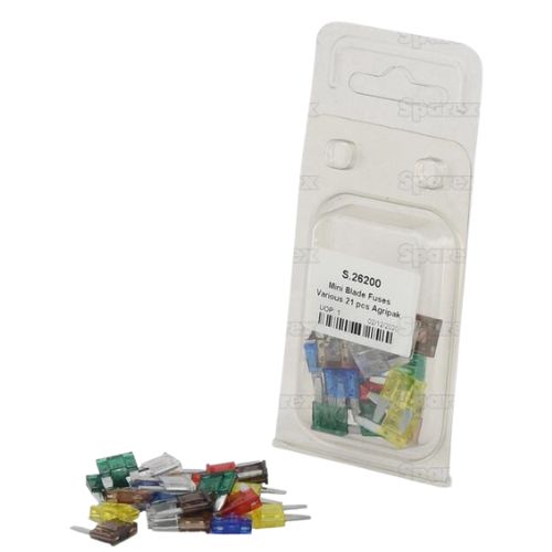 Mini Blade Fuse 5.0, 7.5, 10, 15, 20, 25, 30A Assorted (21 Pack)