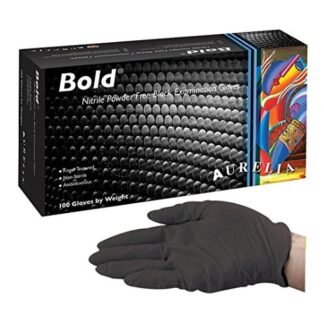 Aurelia Nitrile Disposable Gloves Black – X-Large (100 Pack)