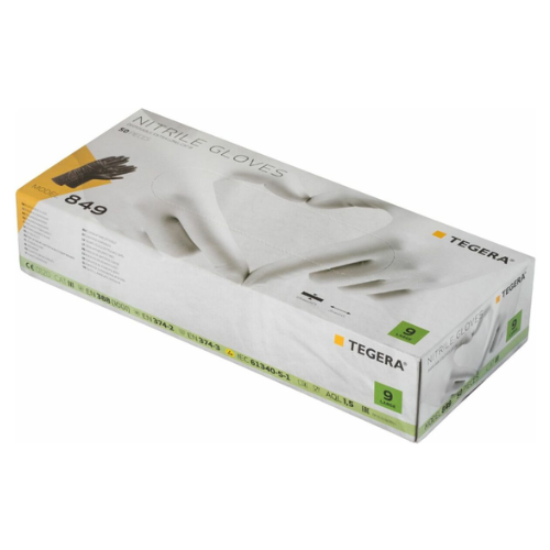 Tegera® Nitrile Disposable Gloves Black - Large (50 Pack)