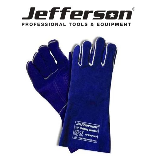 Jefferson 16" Premium Welding Gloves/Gauntlets - Blue