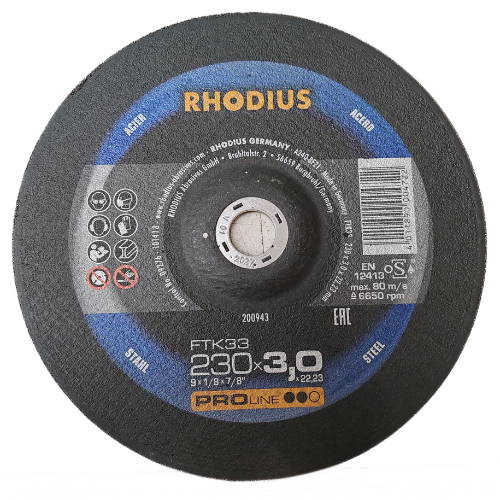Rhodius FKT33 230mm x 3.0mm x 22.23mm Cutting Disc