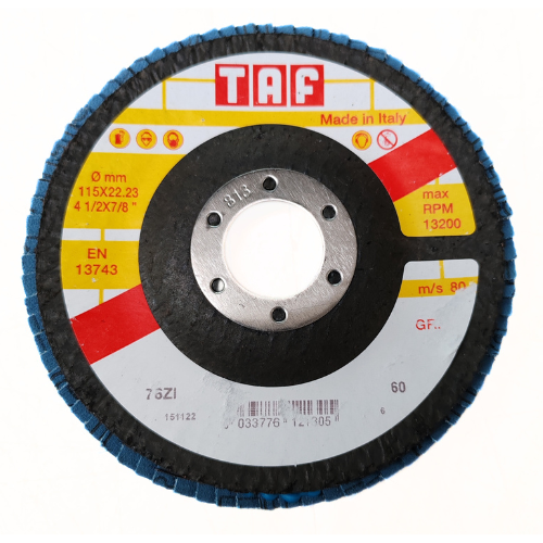 TAF 115mm x 22.23mm x 60 Grit Flap Disc Sandpaper
