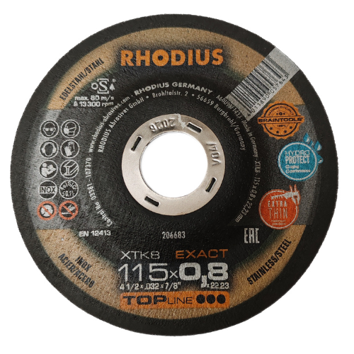 Rhodius XTK8 EXACT 115mm x 0.8mm x 22,23mm Cutting Disc