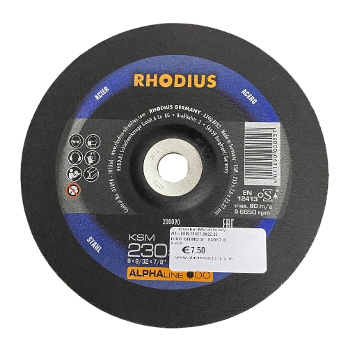 Rhodius KSM 230 x 7.0 x 22.23mm x 9 inch Grinding Disc