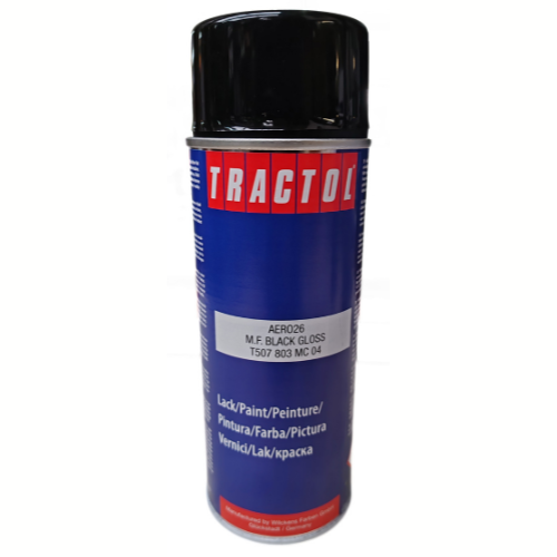 Tractol Massey Ferguson Gloss Black Paint 400ml Spray Can Aerosol