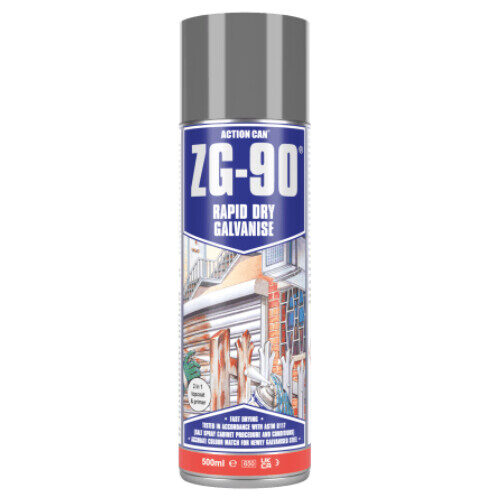 ZG-90 Rapid Dry Galvanise & Anti-Rust Black Paint with Primer 500ml