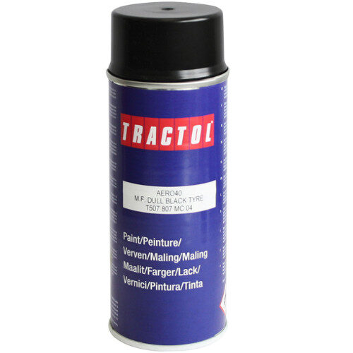 Tractol Massey Ferguson Dull Black Paint 400ml Spray Can Aerosol