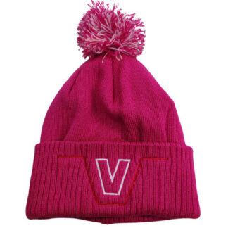 Girls Snowstar Beanie - Fuchsia & White