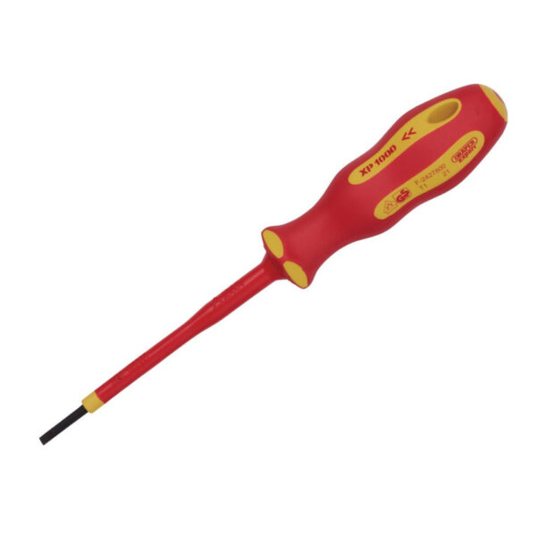 Draper XP1000® VDE Plain Slot Screwdriver, 2.5 x 75mm