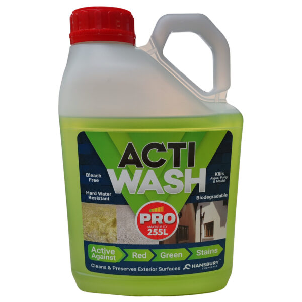 Actiwash Pro 5L – Professional Softwash Biocide (Chlorine-Free) – Removes Red & Green Algae, Mould & Fungi