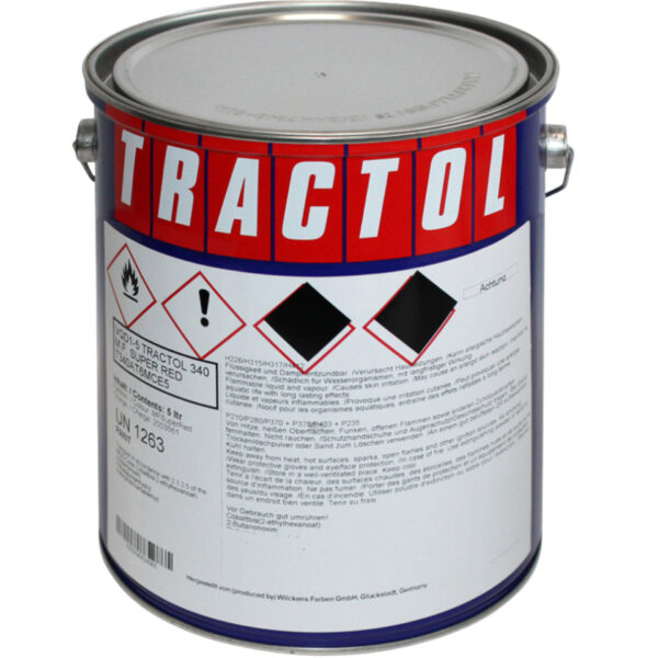 Tractol Massey Ferguson Super Red 5 Litre Paint - Suitable for spraying only