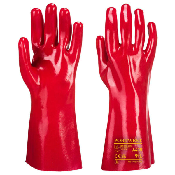 Grip 12 PVC Gauntlet Glove Red 14" | 35cm