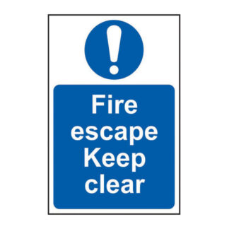 Fire Escape Keep Clear Safety Sign - Self Adhesive PP (200 x 300mm)