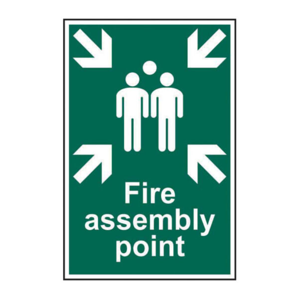 Fire Assembly Point Safety Sign - Self Adhesive PP (200 x 300mm)